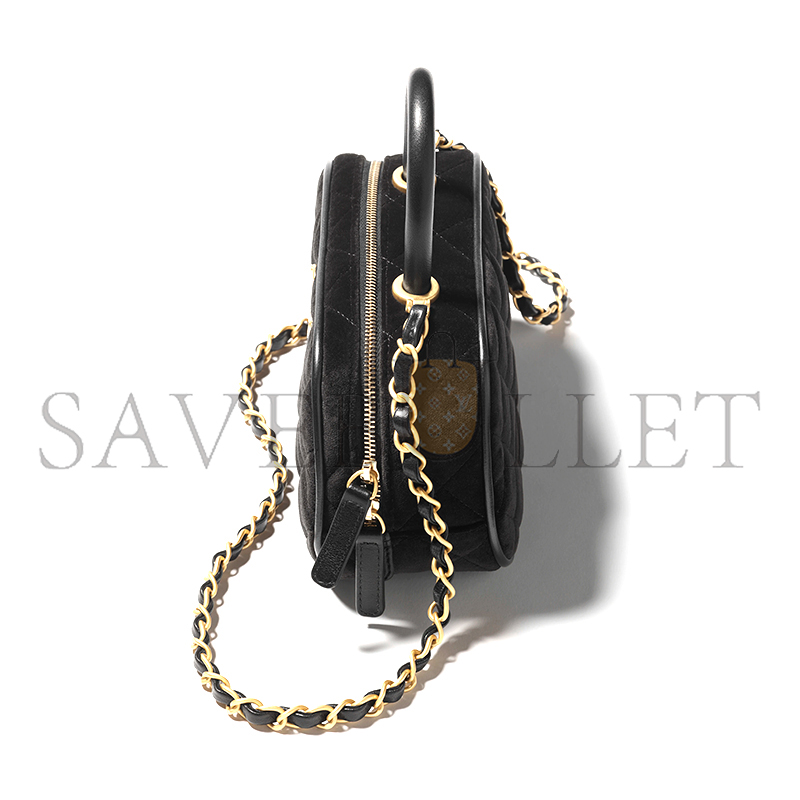 Ch**el mini bowling bag velvet and calfskin as5572 (20*11.5*8.5cm)